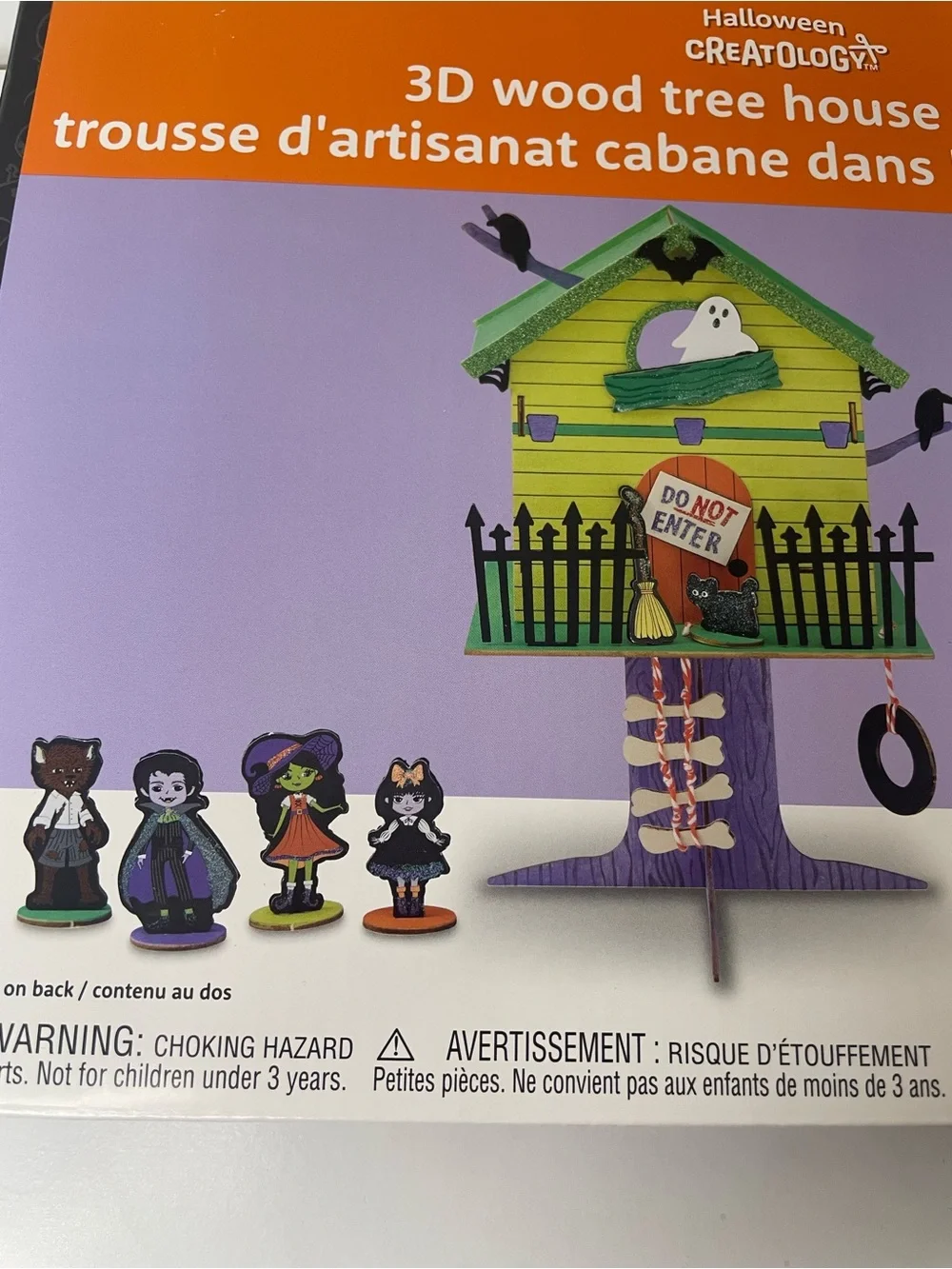 Halloween 3D Wood Tree House Craft Kit - Kid’s Art. Includes house &characters